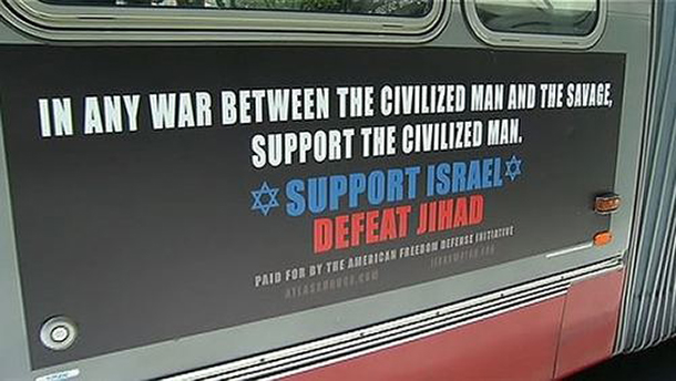 Controversial anti-jihad ads line subway walls