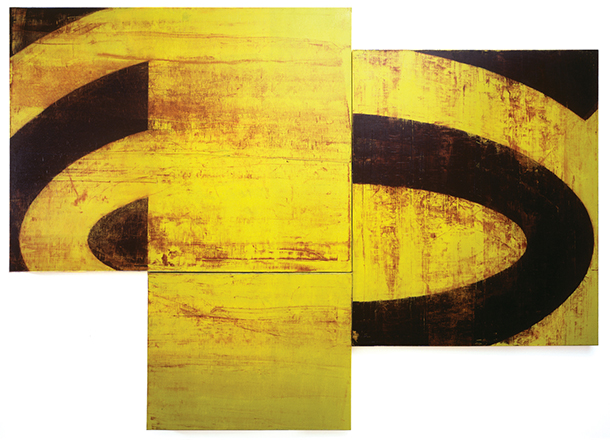 David Row. Split Infinitive, 1990. Oil and wax on canvas, 86 x 116 in.
(218.4 x 294.6 cm). Courtesy of the artist.