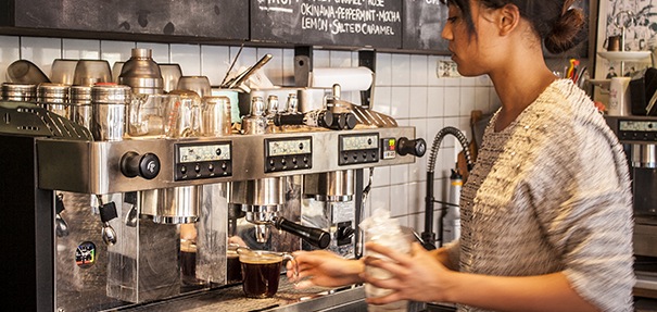 Cafe blends tea taste with cappuccino style near Union Square