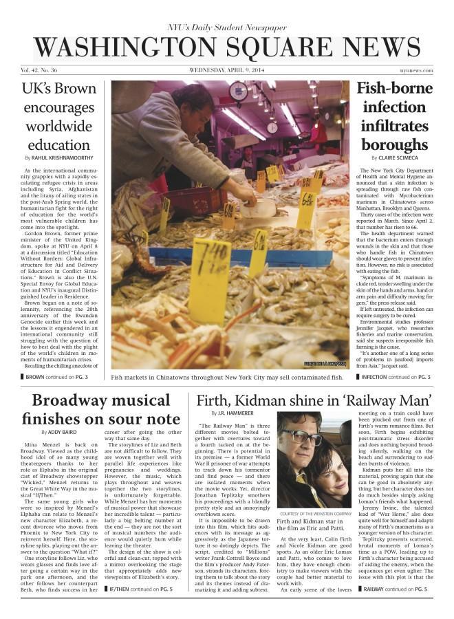 Today's front page 4/9