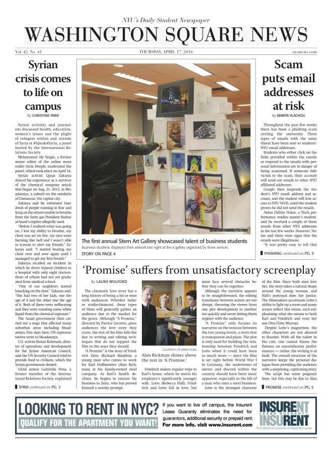 Today's Front Page 4/17/2014