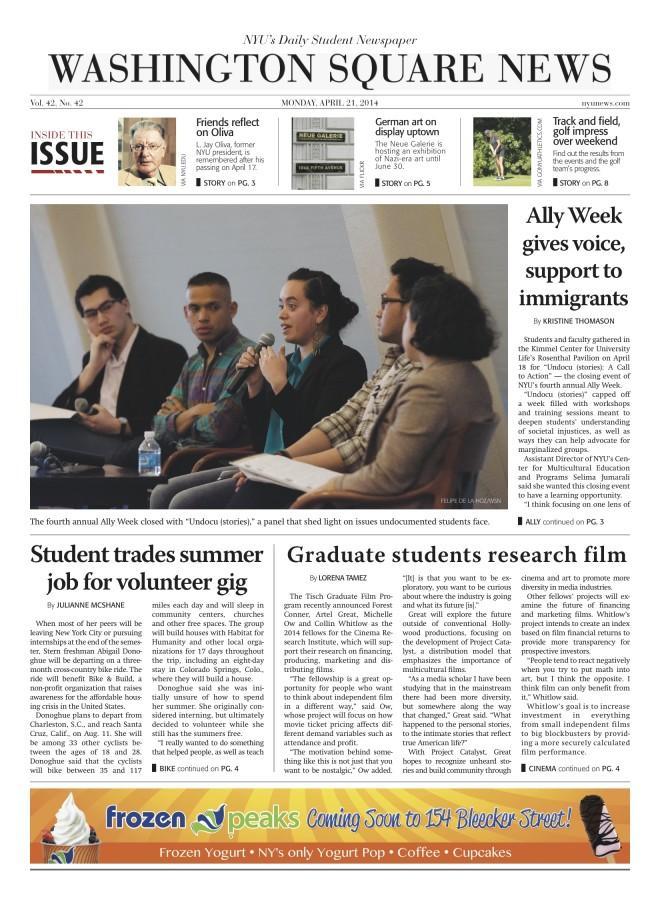 Today's Front Page 4/21/2014
