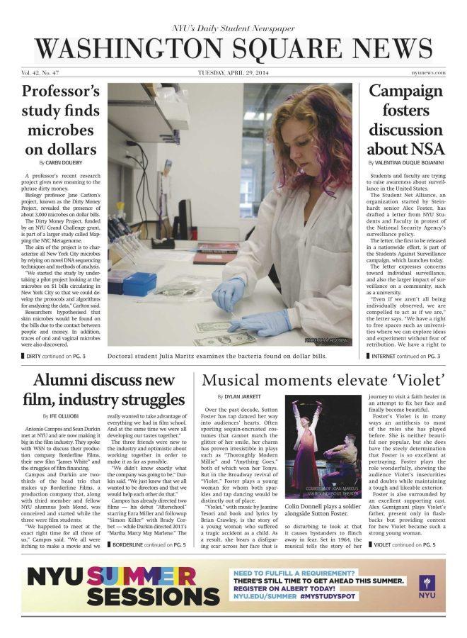 Today's Front Page 4/29/2014