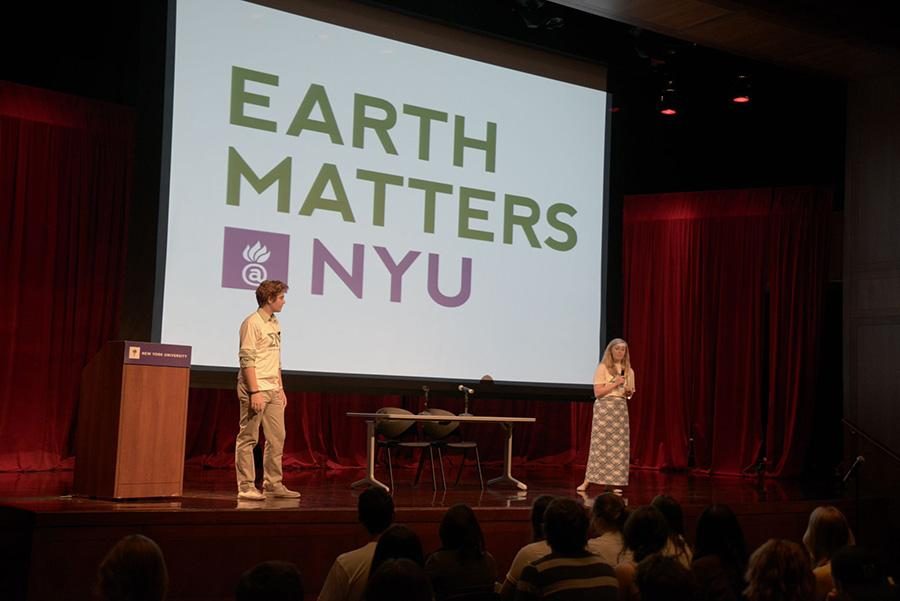 Environmental reps speak at NYU rally