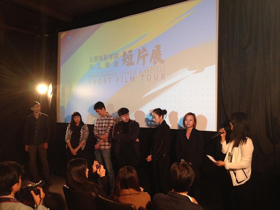 Bruce+Li%2C+Kate+Tsang%2C+Jingyang+Cheng%2C+Shan+Jin%2C+Yulin+Liu+and+Min+Ding+present+their+films+at+Quad+Cinema+on+Oct.+9.