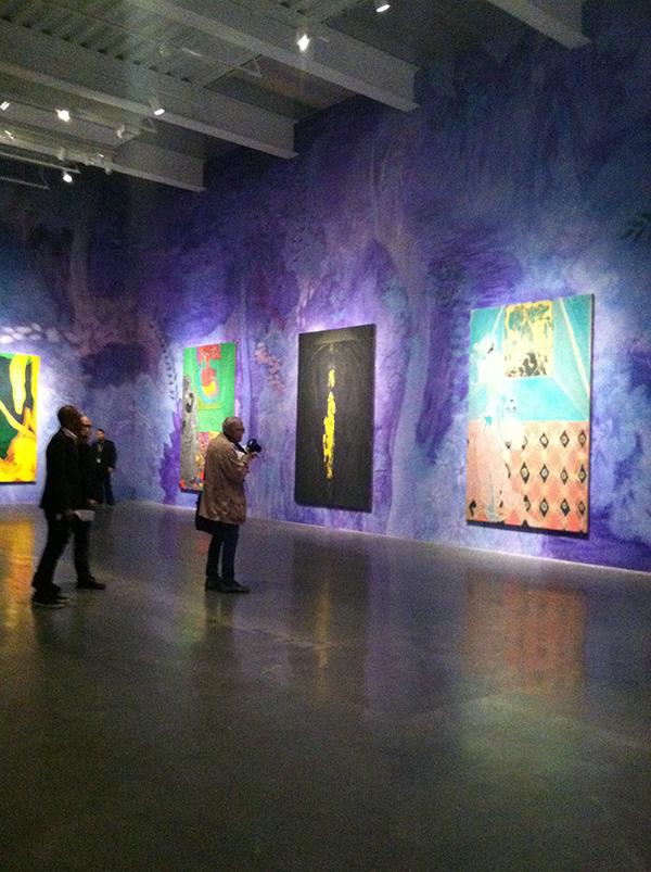 Chris Ofilis new show, Night and Day, featuring colorful and jarring paintings, can be found in the New Museum.