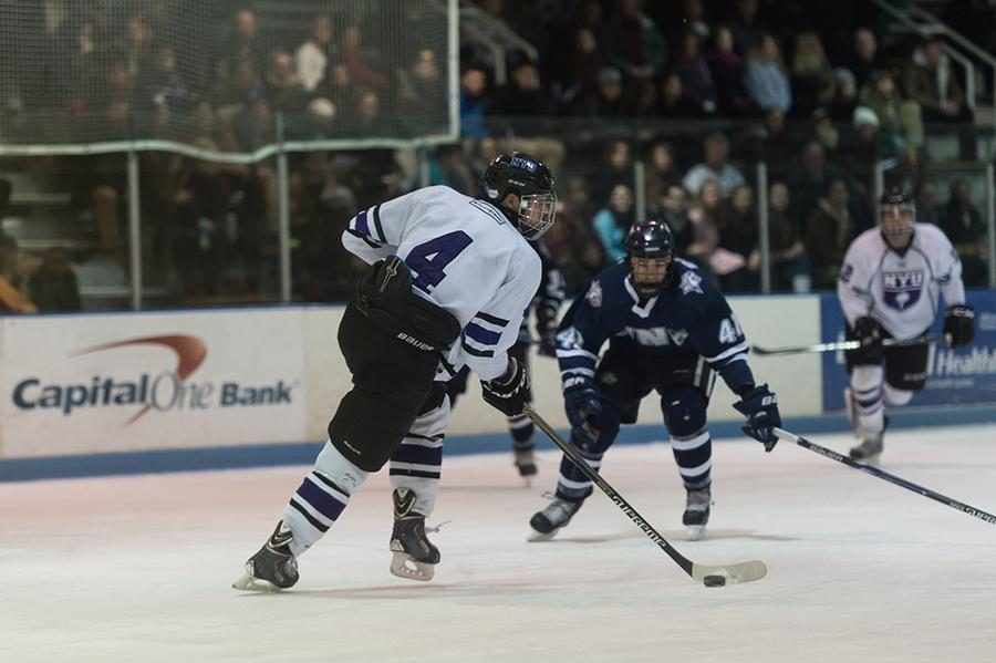 Senior captain Dan Fortuno led the Violets to a 3-2 victory over University of New Hampshire during Fridays game.