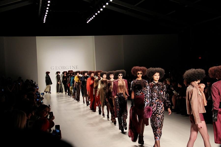 The NYFW FW15 runway shows like the collection featured by Georgine were inspired by looks from the 70s.