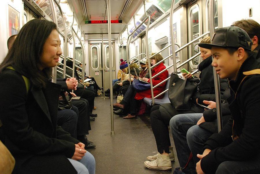 Subway dates on the MTA might be a little different from the train scene in Eternal Sunshine of the Spotless Mind.