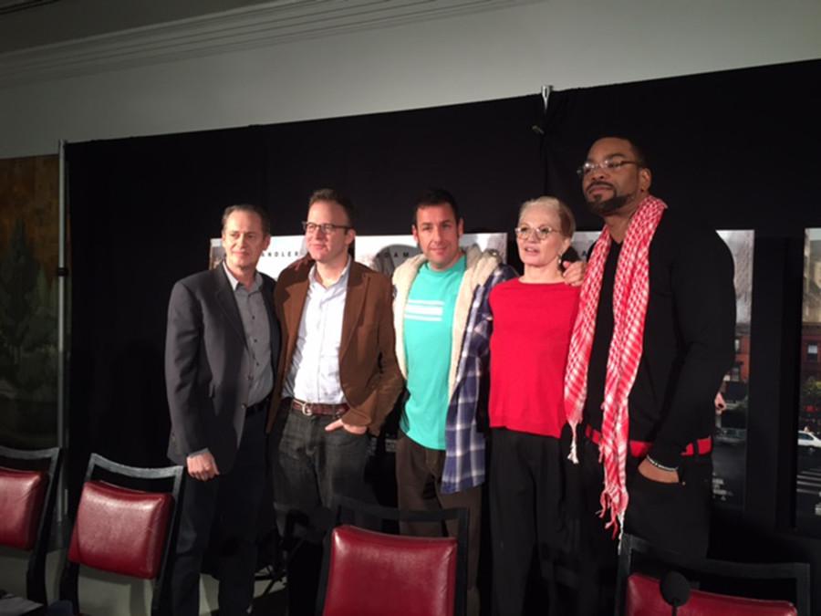 Steve Buscemi, Tom McCarthy, Adam Sandler, Ellen Barkin and Method Man pose at a screening of “The Cobbler” on Feb. 14.