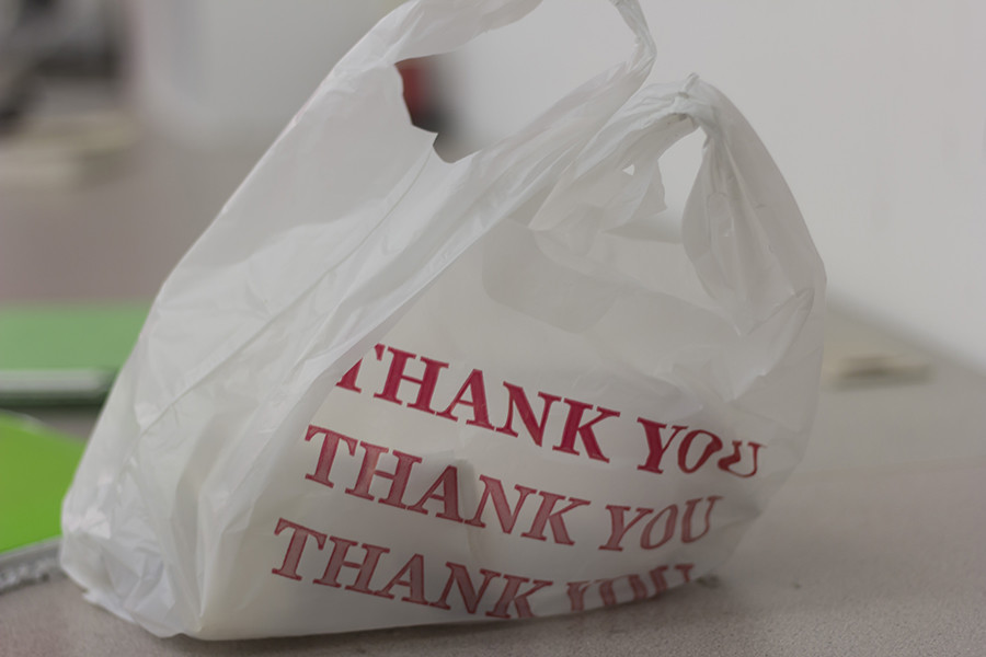 Recycled plastic bags can make for affordable lunch sacks.