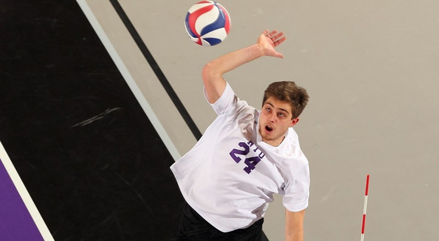Klein led the Violets with 21 total kills during Saturdays two matches.
