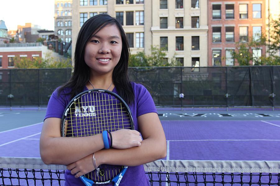 Woman Tennis player Carmen Lai was a two-year member of the tennis team at the University of Delaware before attending NYU.