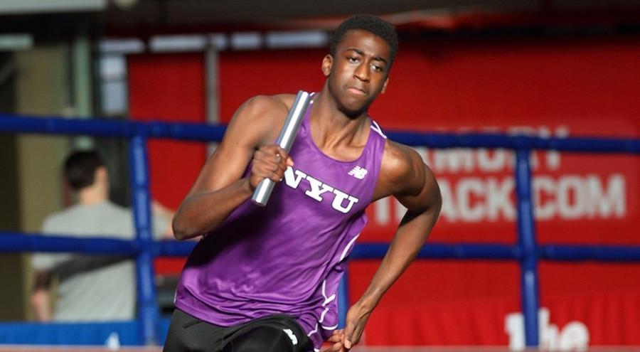 Malcolm Montilus anchored for NYU in the 4x100m and 4x400m.
