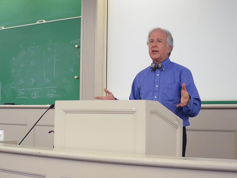 Bloomberg News founder Matthew Winkler discusses the purpose of journalism in the “Free Expression and Truth in the Age of Twitter” panel on Tuesday.