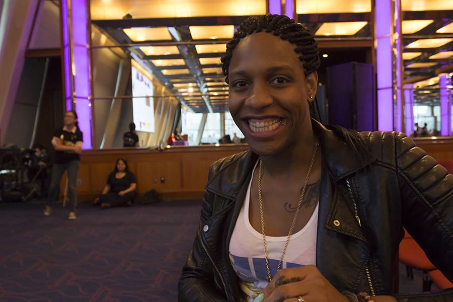 CeCe McDonald before speaking at NYU Ally Weeks event, Black Trans Lives Matter on Tuesday. 