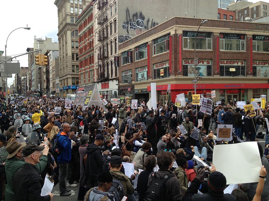 Protesters fill Canal Street on Tuesday during an anti-police brutality demonstration.