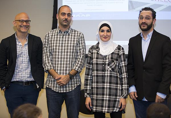 Gerrard Khan, Sarad Al-Jijakli, Lind
a Sarsour, and Ridwan Adhami discuss how Syrian refugees can be helped in the United States. 