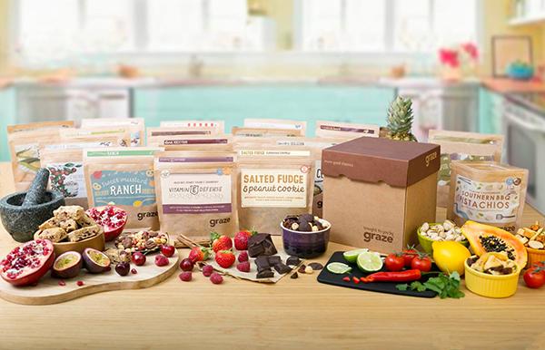 Graze delivers a personalized box of nutritious snacks for only $11.99 for the box of 8 snacks.