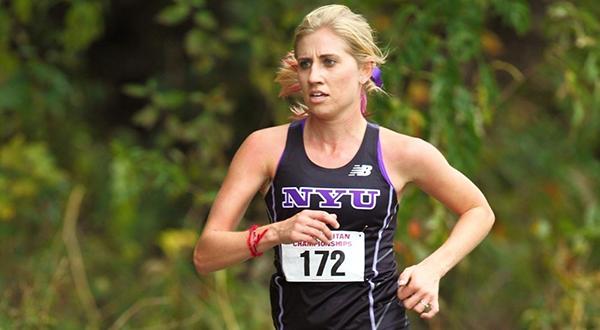 Lily Corsaro runs for NYU's Cross Country team. (via NYU Athletics)