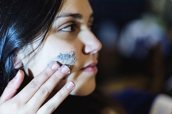 Dyanna Fleites-Cruz tries on a homemade face-mask, NYU also has many option for local retail facials.