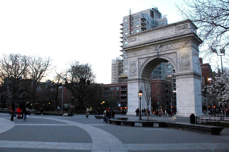 Students often have their own shortcuts while crossing Washington Square Park. 
