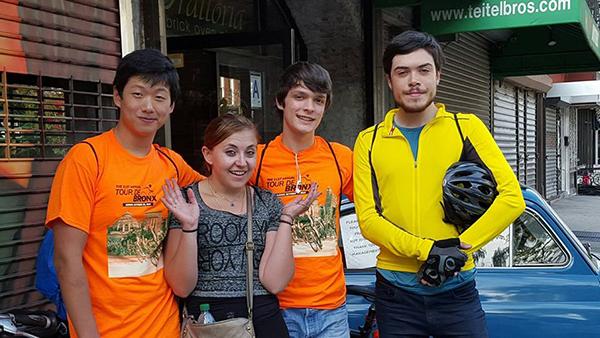 Biking with Friends Founder Jonathan Yuan and members, Lilly Clew, Colin Brett and Maximilian Waldman participated in the 2015 Tour De Bronx on October 25.