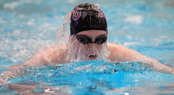 Junior, Elise Gibbs was victorious in two individual events,  the 200-yard freestyle and the 200-yard breaststroke on Saturday against TCNJ.