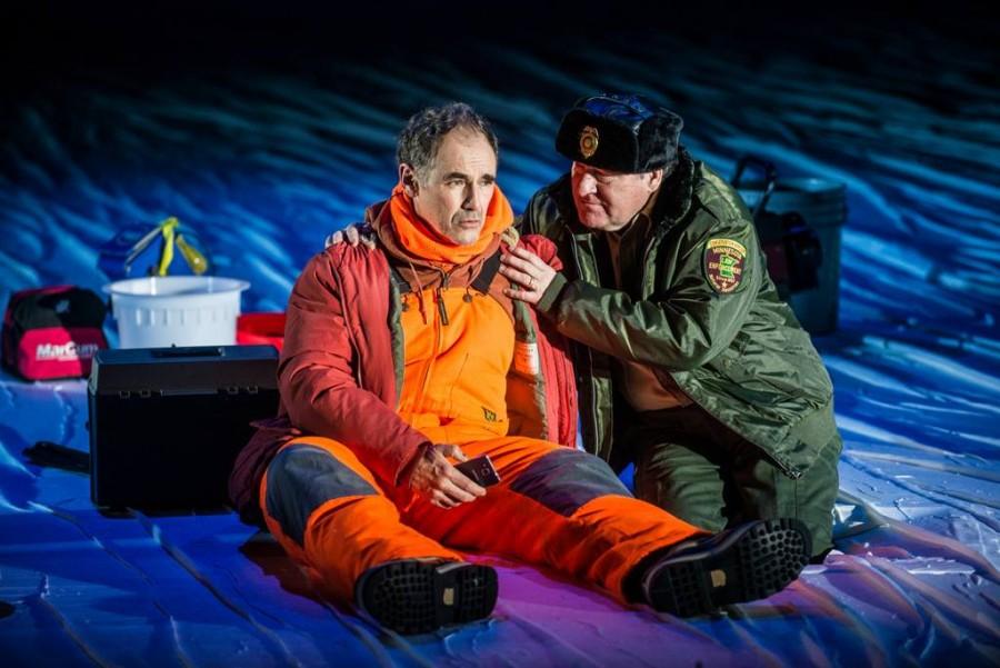 Mark Rylance and Bob Davis perform in the American Repertory Theater's new production of "Nice Fish".