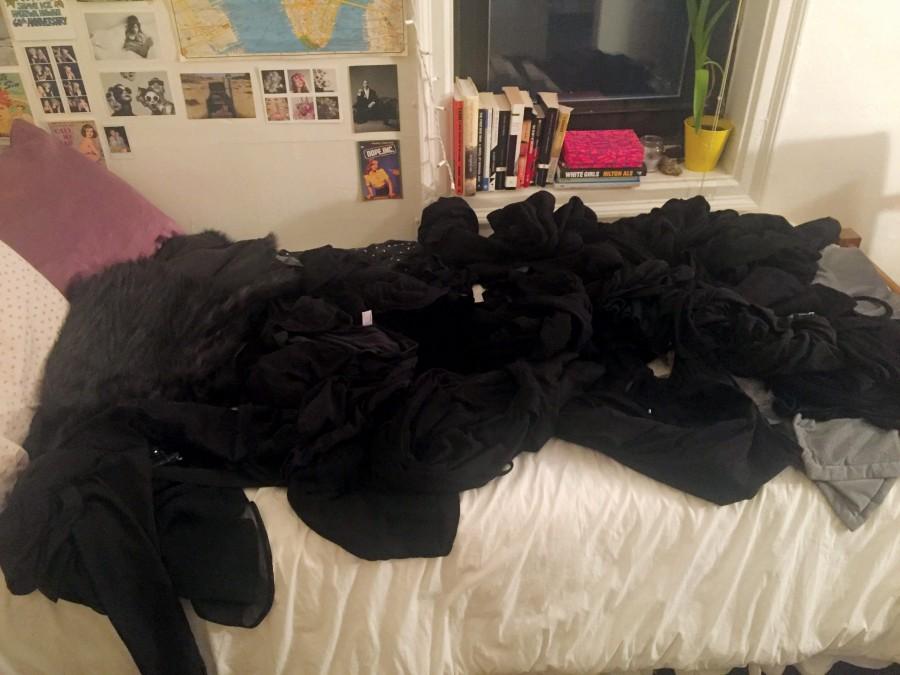 The black clothing that was purged from the writer’s closet as a part of this week’s “I tried…” article. 