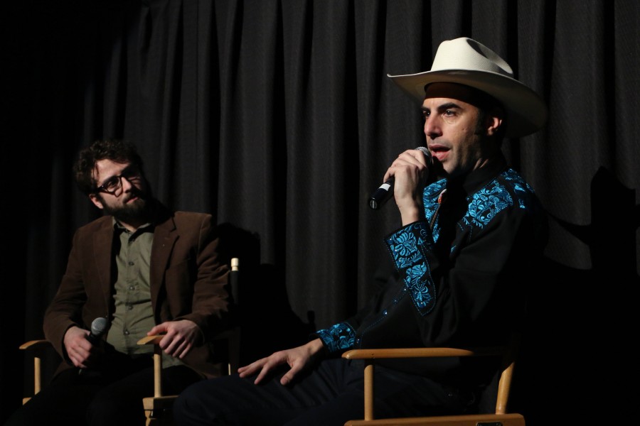 Sacha Baron Cohen talks about his new movie “The Brothers Grimsby” at the Union Square Regal Cinema.