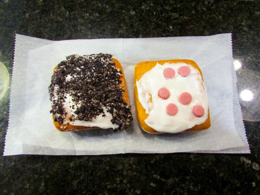 Dunkin+Donuts+brought+back+old+favorites%2C+the+raspberry+cheesecake+square+and+the+Oreo+cheesecake+square%2C+for+their+new+spring+menu.+
