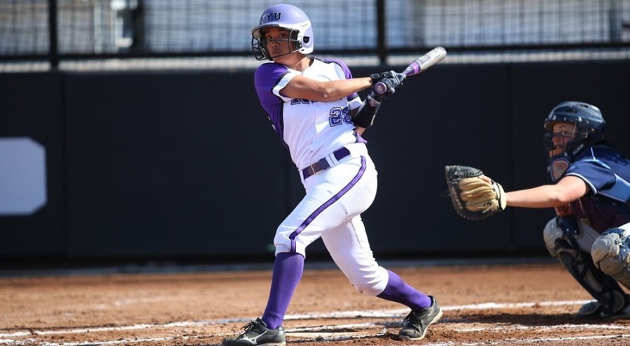 Diana+King+hit+her+first+home-run+for+the+NYU+Women%E2%80%99s+Softball+team+in+their+huge+wins+against+Baruch+College.+