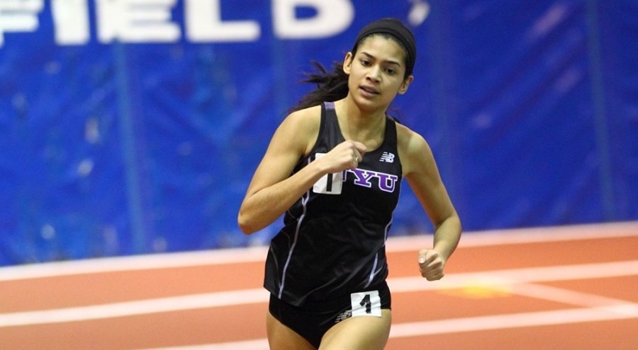 Ireland Gibson of NYU’s Track and Field team ran a new 800m record for NYU.