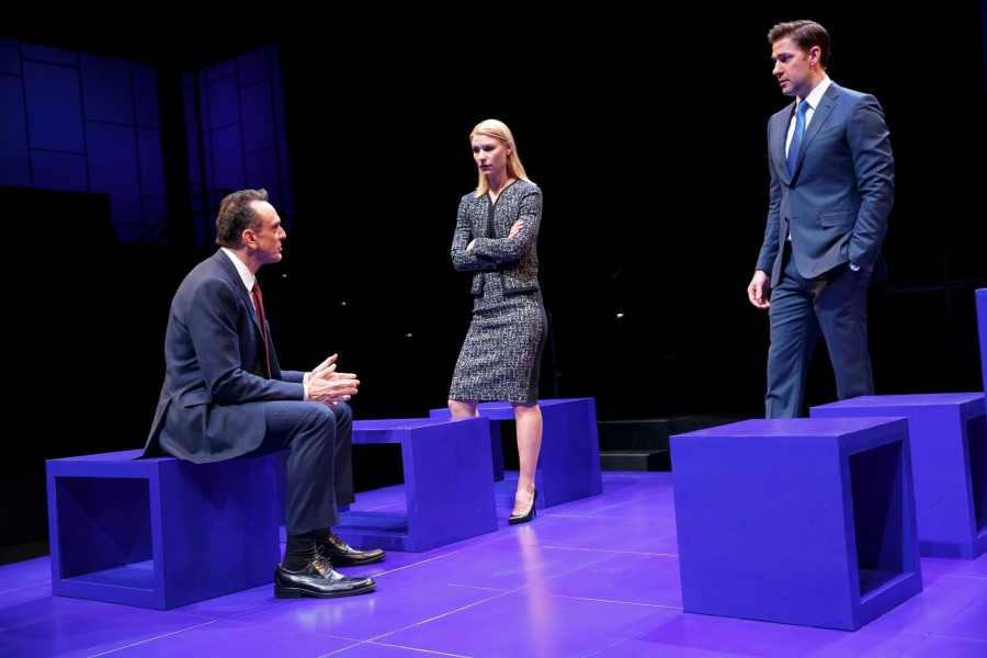 Hank+Azaria%2C+Claire+Danes%2C+and+John+Krasinski+in+the+play%2C+Dry+Powder%2C+currently+on+show+at+The+Public+Theater.