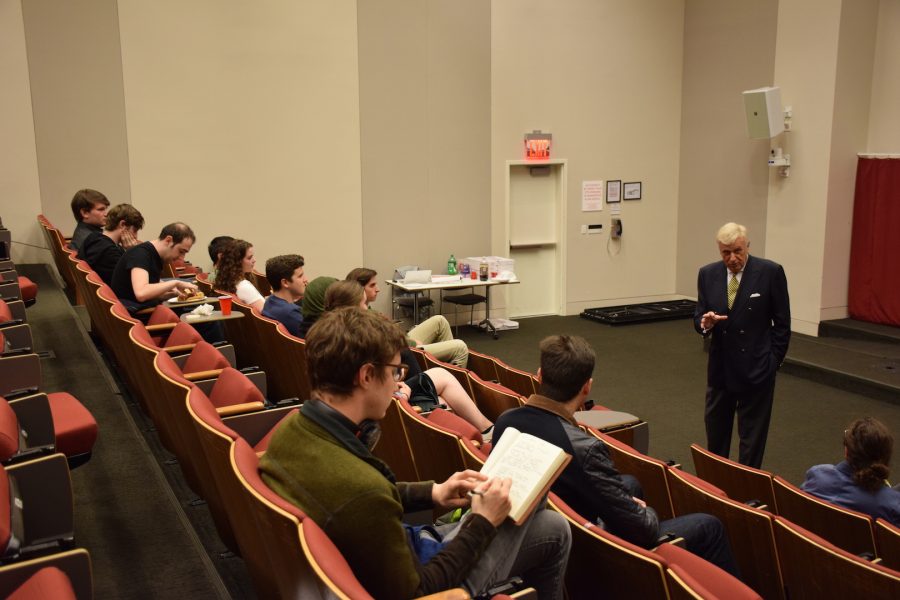 Gallatin School of Individualized Study Founder Herb London spoke with students about Gallatins history and his views on foreign policy. 
