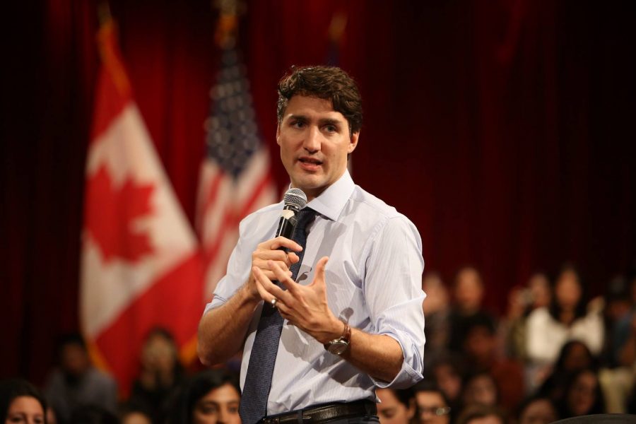 Canadian+Prime+Minister%2C+Justin+Trudeau%2C+spoke+to+NYU+students+on+April+21.+
