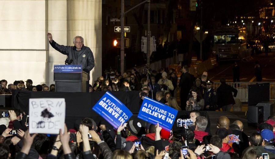 Senator Bernie Sanders spoke for 90 minutes at the rally last Wednesday in Washington Square Park.