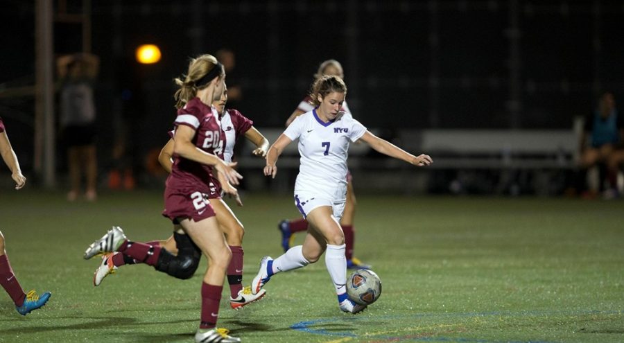 NYU womens soccer came from behind and won against Ramapo with a score of 3-2. 