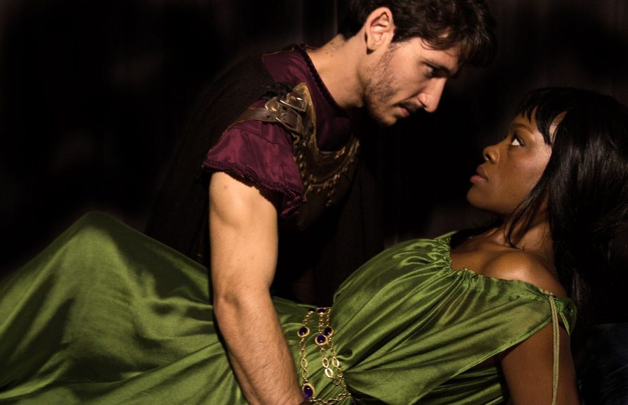 Aaliyah Habeeb and Leighton Samuels portray the Romans Lucrece and Sextus Tarquinius in the New York Shakespeare Exchanges heart-wrenching performance of this Shakespearean classic.