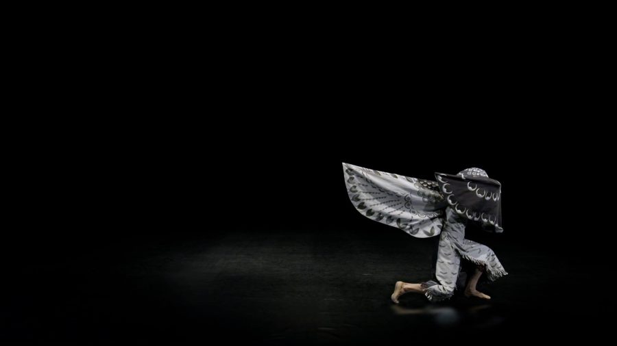 A Noh theater Hawk costume, re-envisioned by Simon Starling, in the Japan Society's exhibition “At Twilight.”