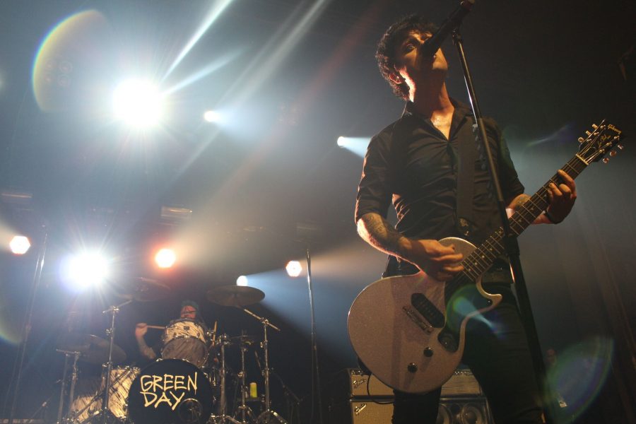 Lead singer Billie Joe Armstrong sings Revolution Radio during Green Days sold out show on October 8 at Webster Hall.