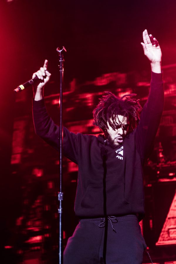 J. Cole performing at the Meadows on Oct 1. 