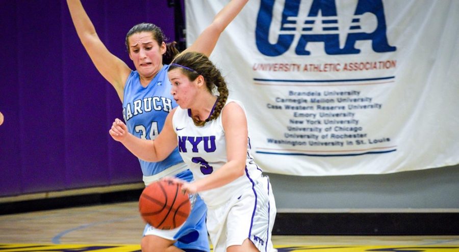 Shaye McGoey was one of four to score in the double figures during NYU’s victory against the Staten Island Dolphins.