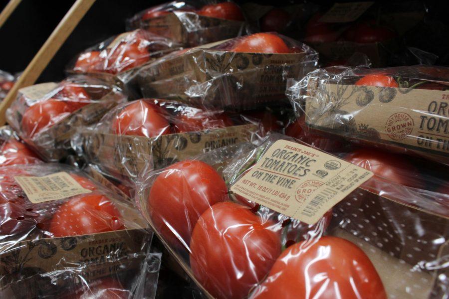 Foods, such as organic tomatoes found at Trader Joes, help promote sustainability.