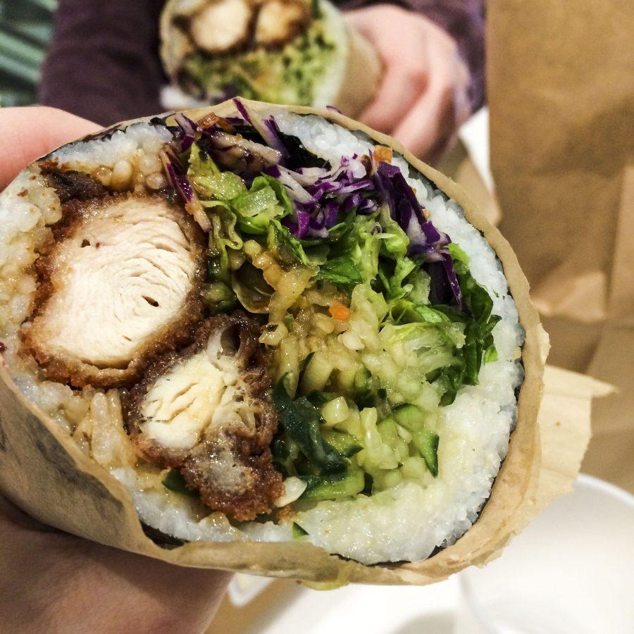 
The idea of Americanizing food has also turned into the fusion of foods from other cultures, such as this chicken katsu sushi burrito that plays on the idea of a hand roll and burrito. 

