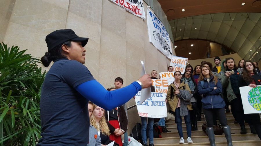 NYU students added their voices to the protests against the Dakota Access Pipeline last month.