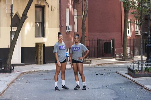A total of 49 NYU athletes received the UAA All-Academic team honor this year, including women's volleyball player Rayne Ellis, pictured above (left).