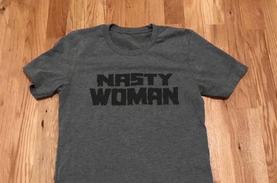 The "Nasty Woman" t-shirt is inspired by a comment Donald Trump targeted at Hillary Clinton on the election trail.