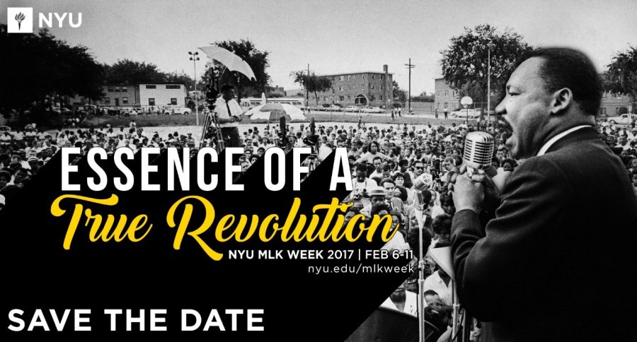 NYUs Martin Luther King week will run from Monday to the 11th.